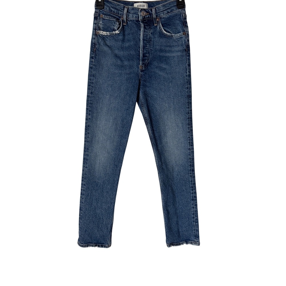 AGOLDE Riley Crop High Rise Straight Leg Jeans Women 23 Blue A056B-1370